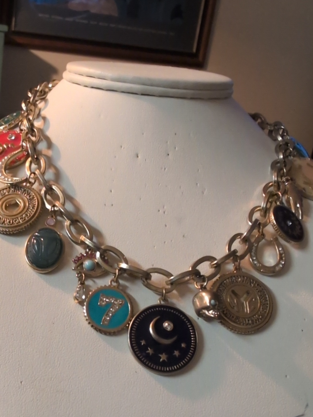 Steve Madden Gold-Tone Statement Multi-Charm Necklace